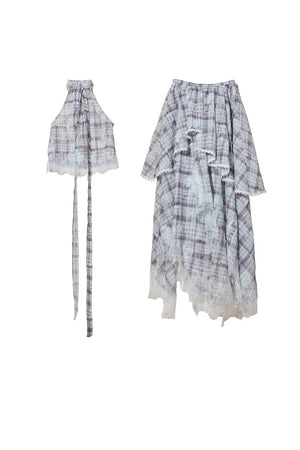 Bohemian Lace Plaid Two-Piece Set-Up