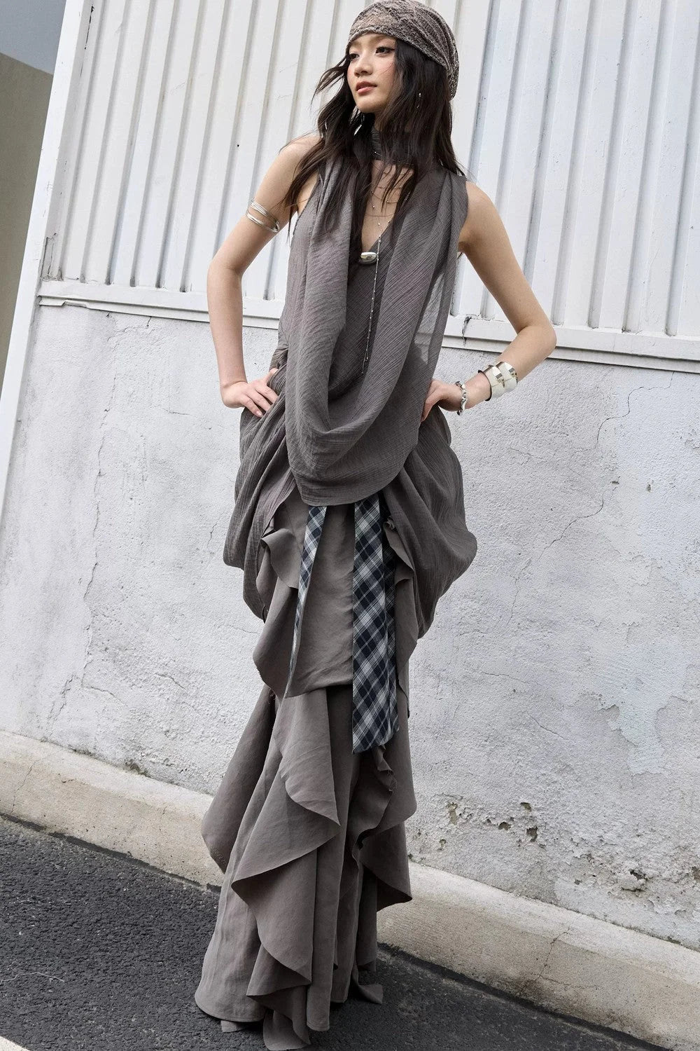 Bohemian Pleated Draped Vest