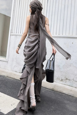Bohemian Pleated Draped Vest