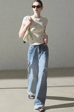 Bohemian Summer Ripped Jeans