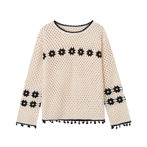Boho Cut-Out Sweater Top