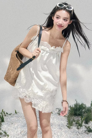 Bouquet-Like Lace Babydoll Top
