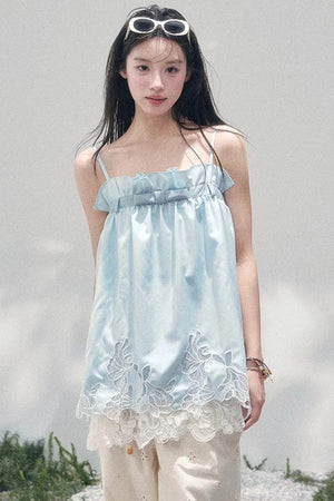 Bouquet-Like Lace Babydoll Top
