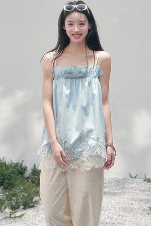 Bouquet-Like Lace Babydoll Top