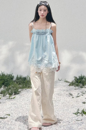 Bouquet-Like Lace Babydoll Top