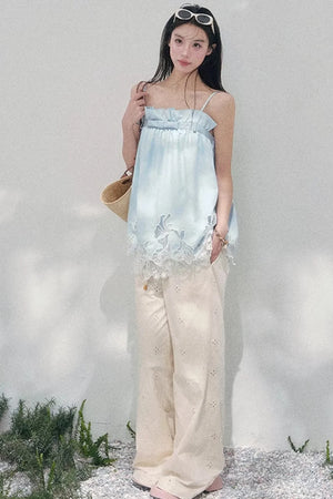 Bouquet-Like Lace Babydoll Top