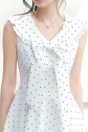 Bow Collar Polka Dot Dress