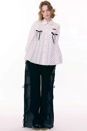 Bow Doll Collar Long Sleeve Shirt