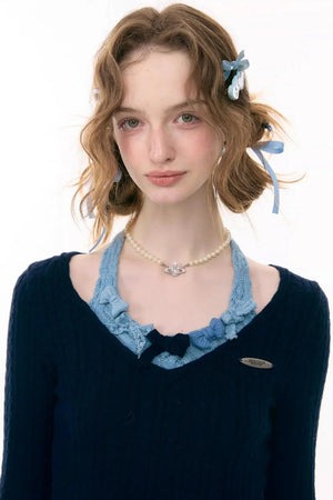 Bow Halter Knit Top