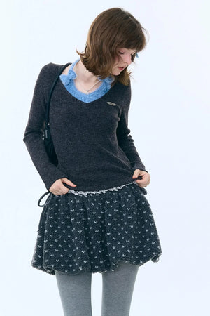 Bow Halter Knitted Top