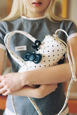 Bow Polka Dot Bucket Bag