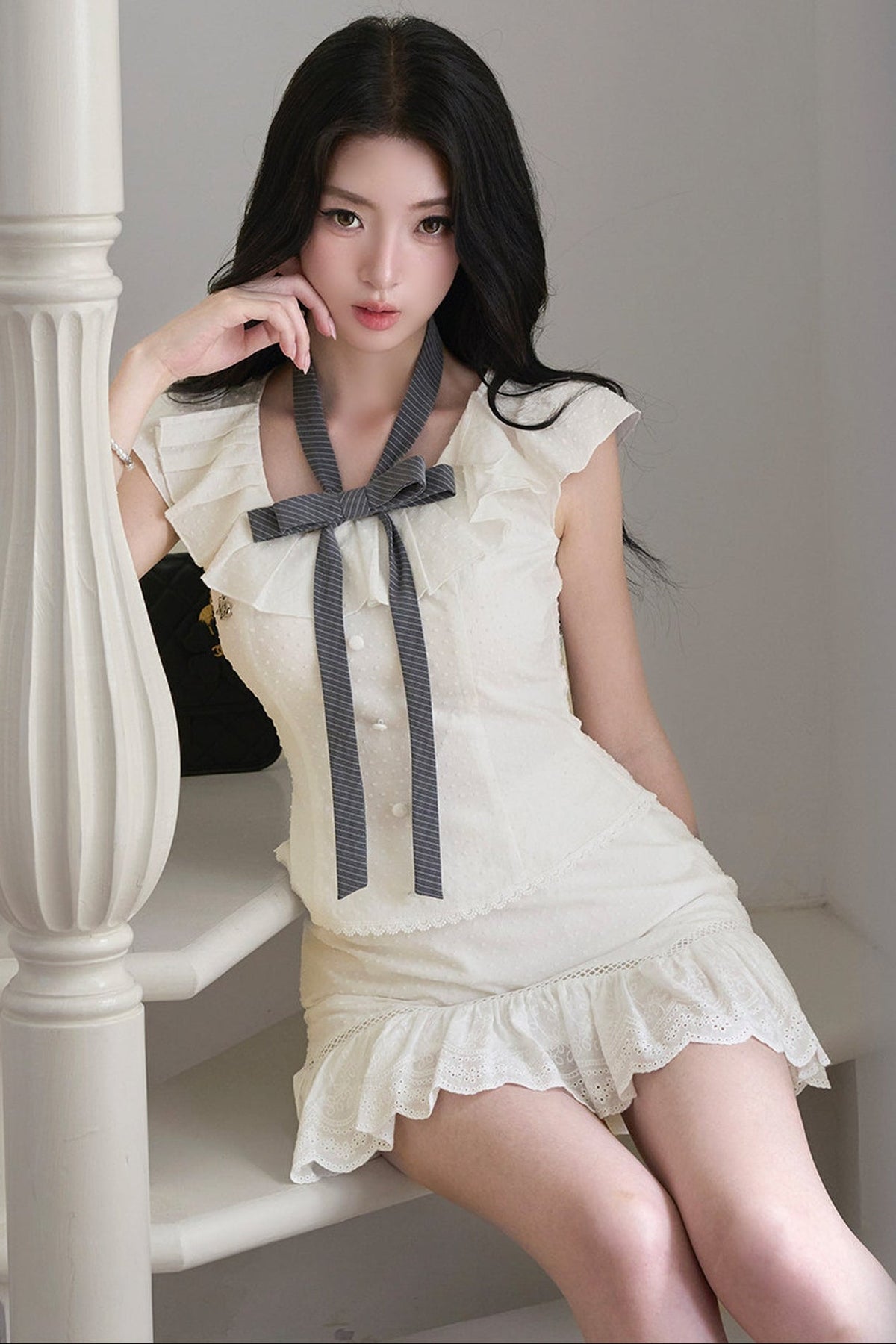 Bow Ruffle Skirt Set-Up