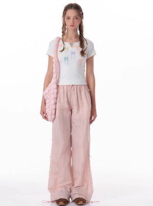 Bow Shoulder Short Sleeve Top