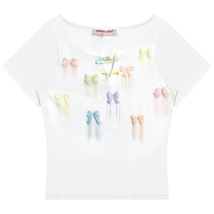 Bow Shoulder Short Sleeve Top