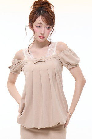 Bow Square-Neck Floral Dress Set-Up