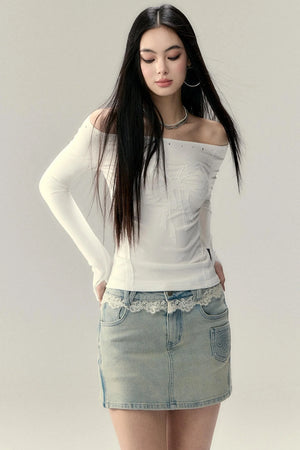 Bow Studded Shoulder Top