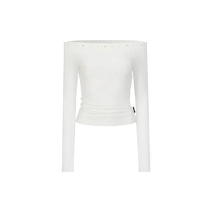 Bow Studded Shoulder Top