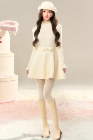 Bowknot Wool Hepburn Hat