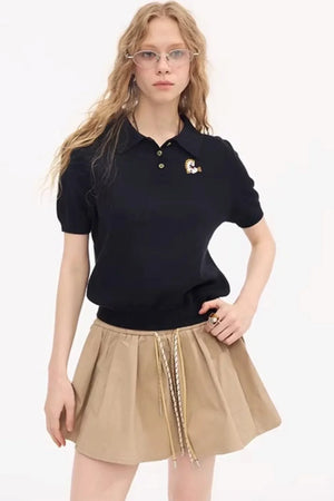 Braided Pony Knit T-Shirt Set-Up