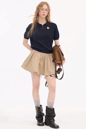 Braided Pony Knit T-Shirt Set-Up