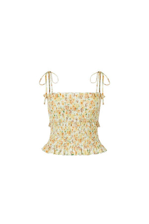 Bright Pleated Lace Camisole
