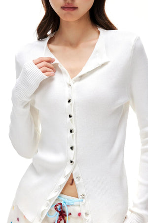 Bright Silver Heart Cardigan