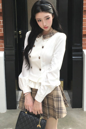 British-Style Pleated A-Line Skirt