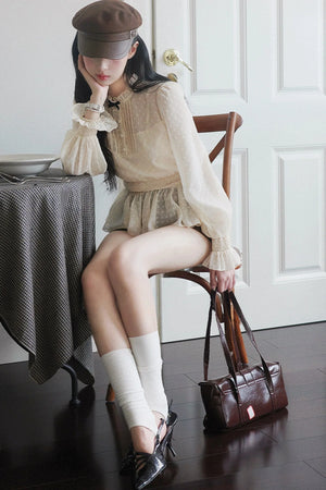 Brown High-Waisted A-Line Wide-Leg Shorts