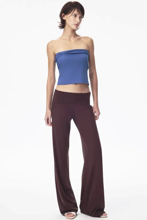 Brown Knit Slim-Fit Pants
