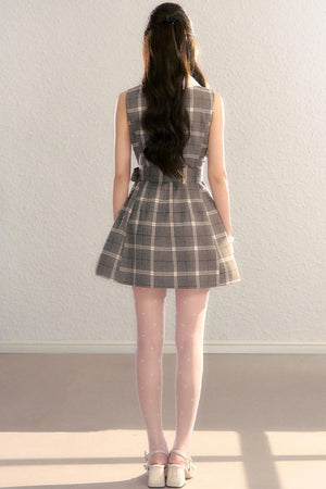 Brown Plaid Tank Dress