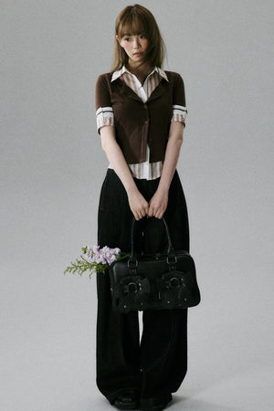 Brownish-Pink Layered Tee