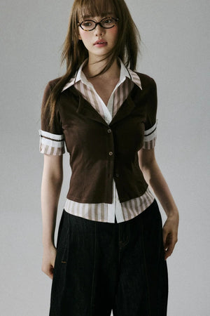 Brownish-Pink Layered Tee