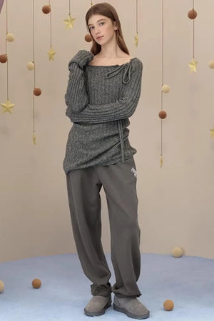 Brushed Fabric Printed Pants