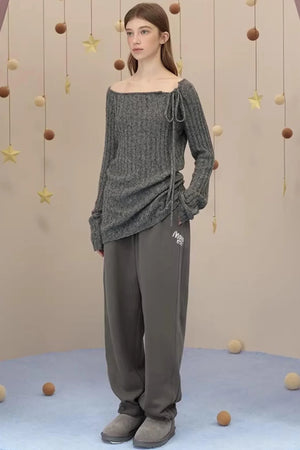 Brushed Fabric Printed Pants