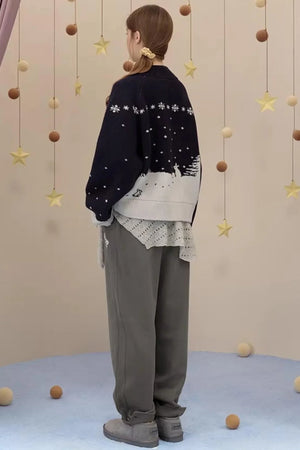 Brushed Fabric Printed Pants