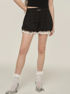 Butterfly Detail Lace Shorts Pants