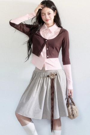 Butterfly Dream Cotton Knitwear Skirt Set-Up