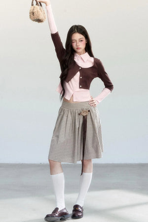 Butterfly Dream Cotton Knitwear Skirt Set-Up