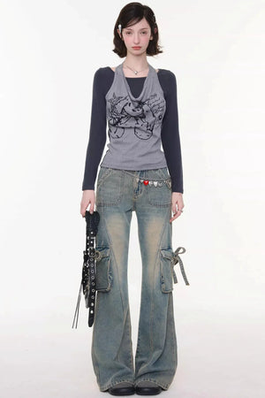 Butterfly Edge Flared Jeans