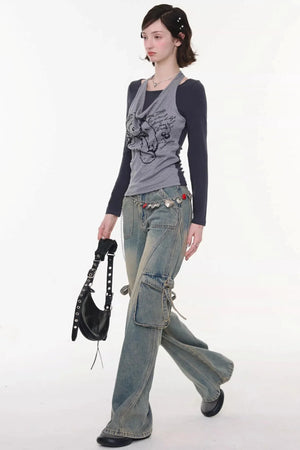 Butterfly Edge Flared Jeans