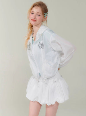 Butterfly Embroidery Hooded Jacket