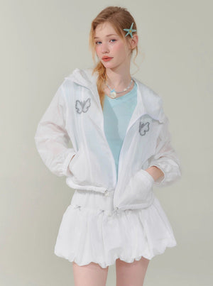 Butterfly Embroidery Hooded Jacket