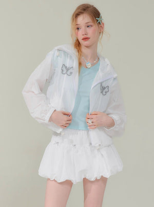 Butterfly Embroidery Hooded Jacket