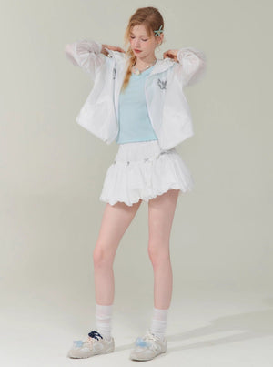 Butterfly Embroidery Hooded Jacket