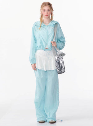 Butterfly Embroidery Hooded Jacket Set-Up