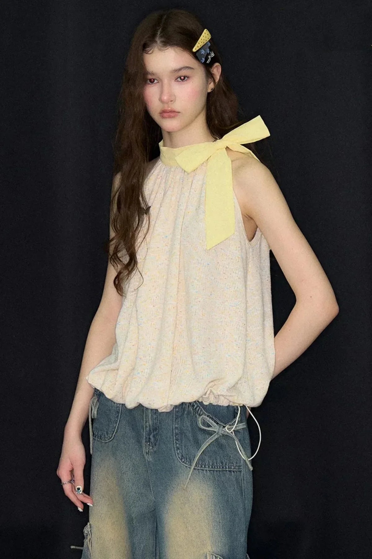 Butterfly Halter Neck Sleeveless Top