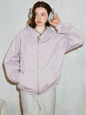 Butterfly Loose Slouchy Hooded Coat