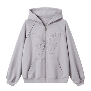 Butterfly Loose Slouchy Hooded Coat