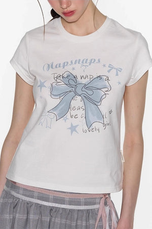 Butterfly Print Short Sleeve Top