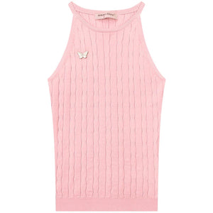 Butterfly Whisper Knit Halter Vest